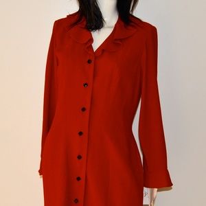 Vintage D.J. Summers Red Long-Sleeve Dress, NWT!